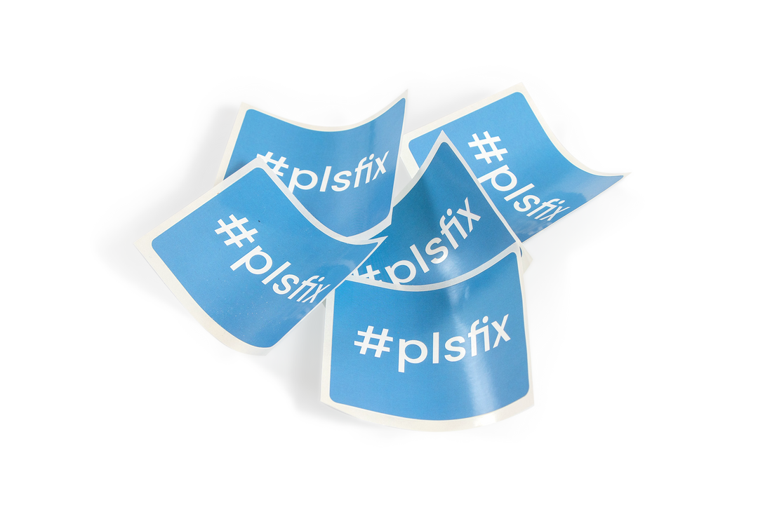 Sticker Set "#plsfix" Blau
